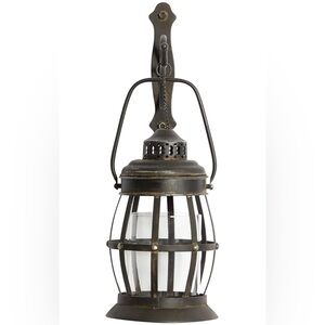Deco 79 Metal Wall Sconce Suspended Pillar Lantern 7" x 10" x 19" Rustic Black